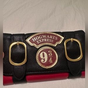 Harry Potter Hogwarts Express Gold Double Buckle Flap Wallet